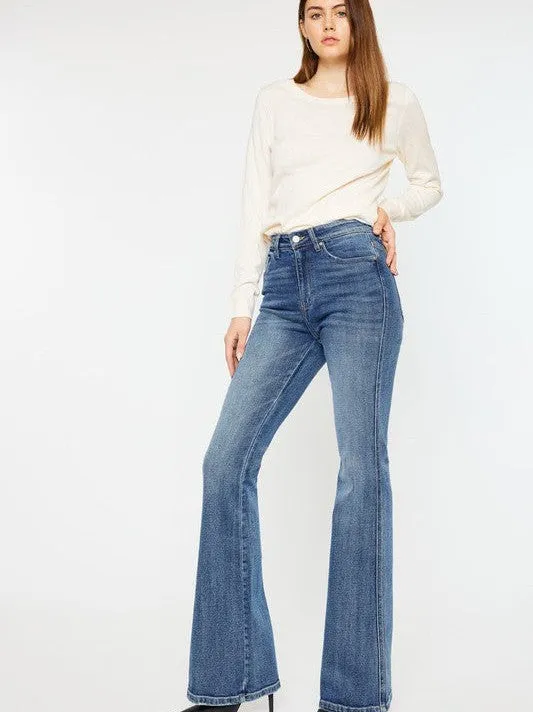 Kancan USA Classic Denim Ultra High Rise Flare Jeans