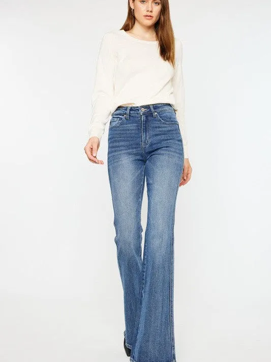 Kancan USA Classic Denim Ultra High Rise Flare Jeans