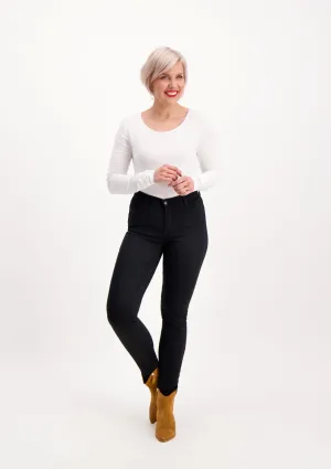 Legging Super Stretch Jeans Black Satin Finish