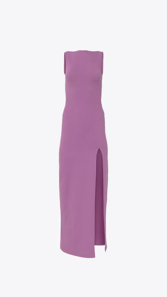 Low Back Tank Slit Dress - Grape Jam