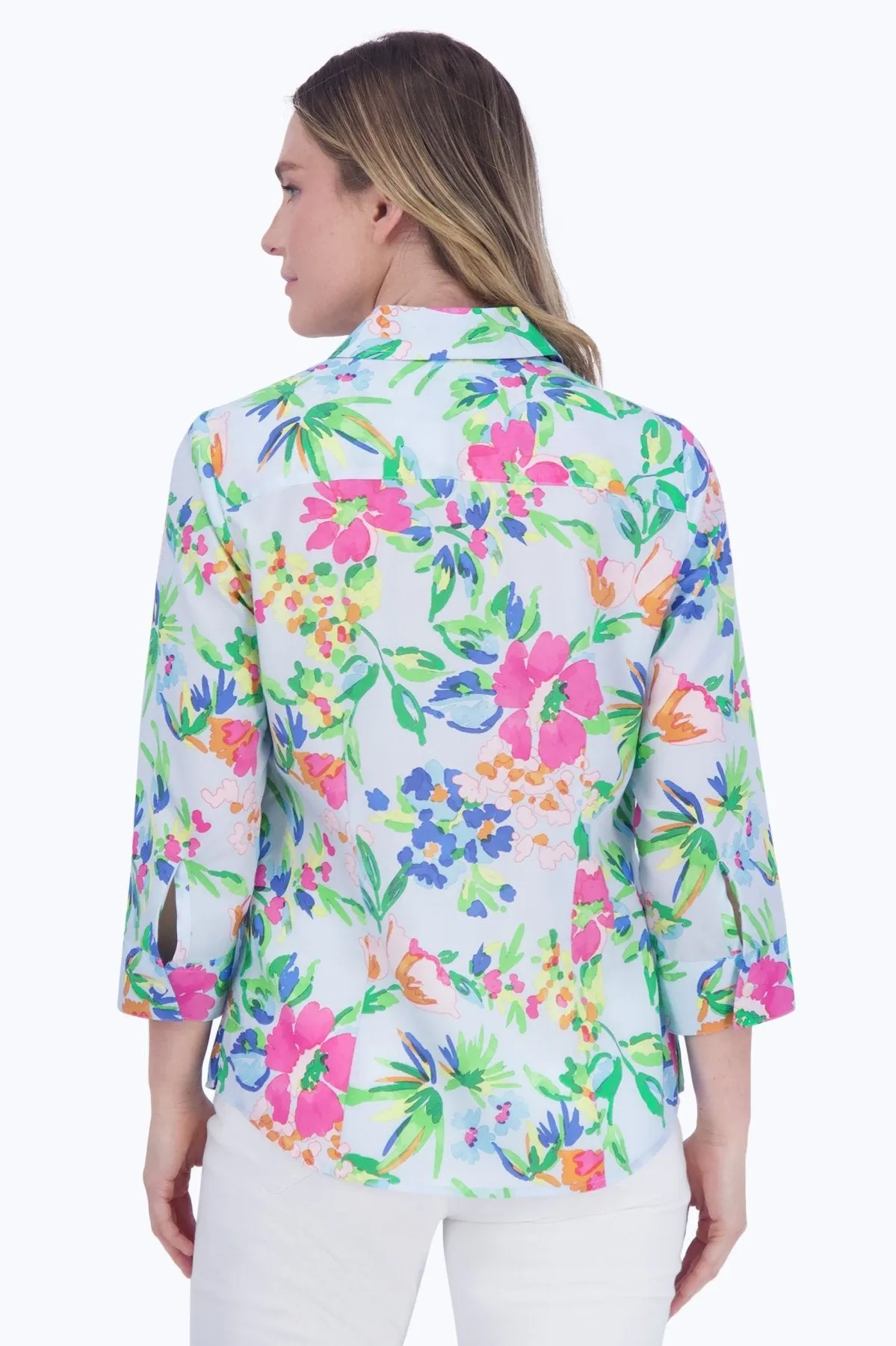 Luna No Iron Painterly Floral Shirt