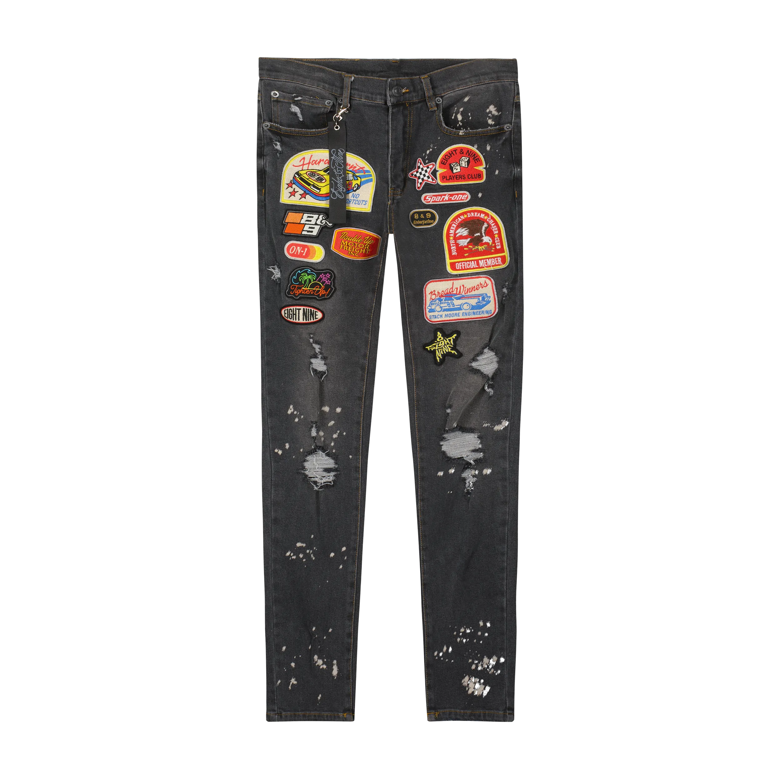 On 1 Patch Denim Jeans Black