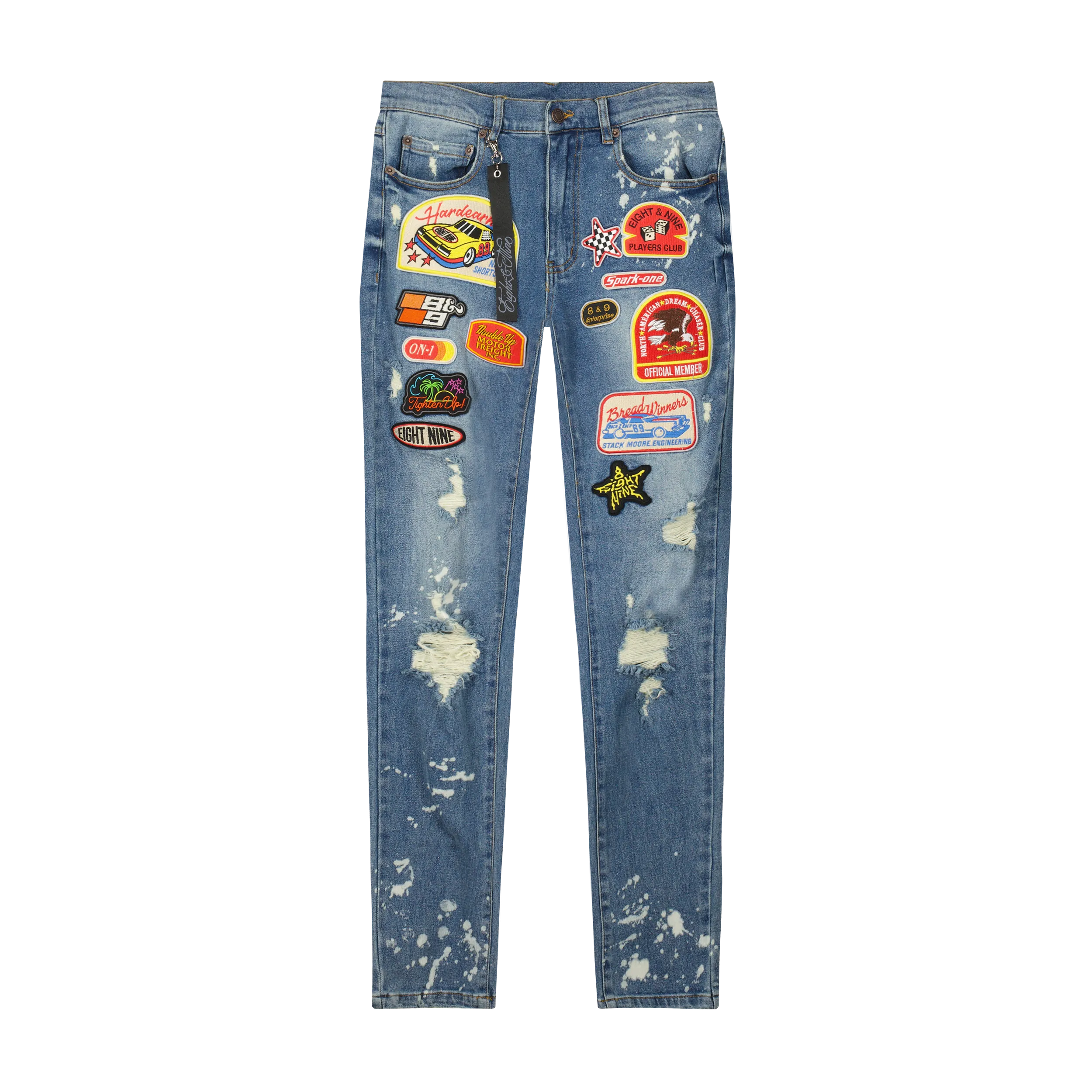 On 1 Patch Denim Jeans Blue