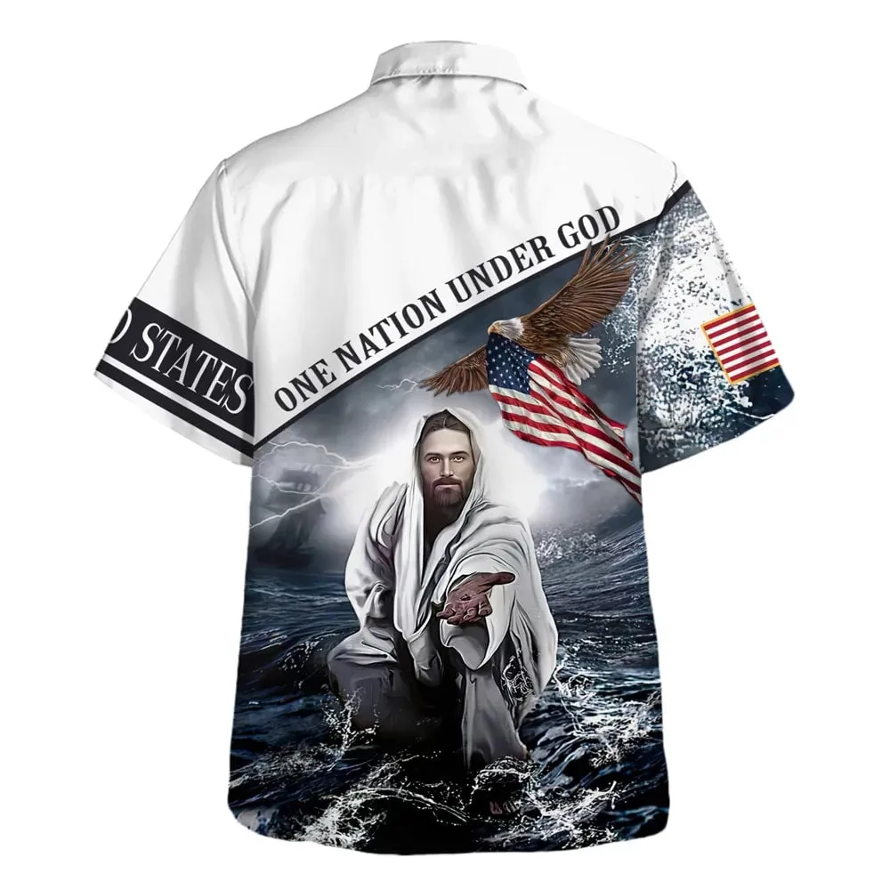 One Nation Under God Jesus Christ Hawaiian Shirt - Christian Hawaiian Shirt - Religious Hawaiian Shirts