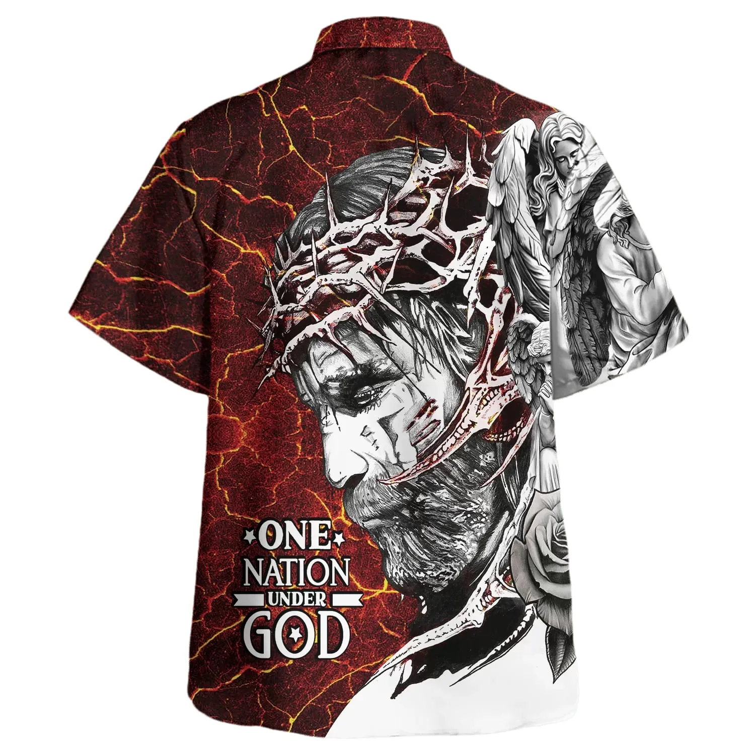 One Nation Under God Jesus Christ Hawaiian Shirt - Christian Hawaiian Shirt - Religious Hawaiian Shirts