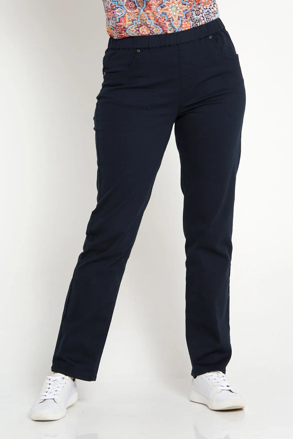 Pull On Plain Jeans - Navy