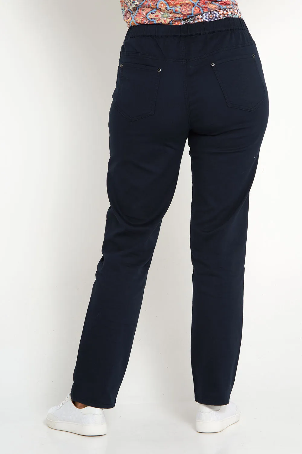 Pull On Plain Jeans - Navy