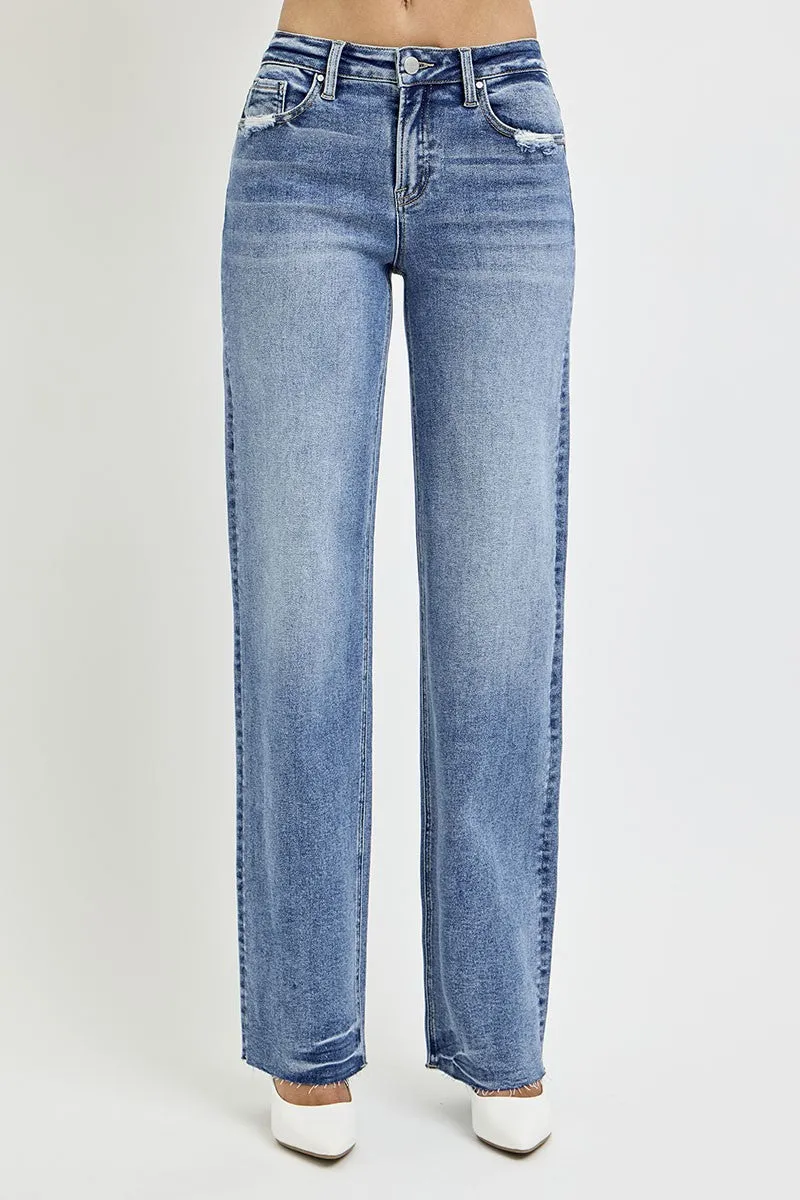 RISEN Julia High Rise Straight Leg Jeans with Pockets