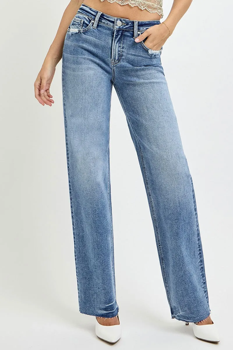 RISEN Julia High Rise Straight Leg Jeans with Pockets