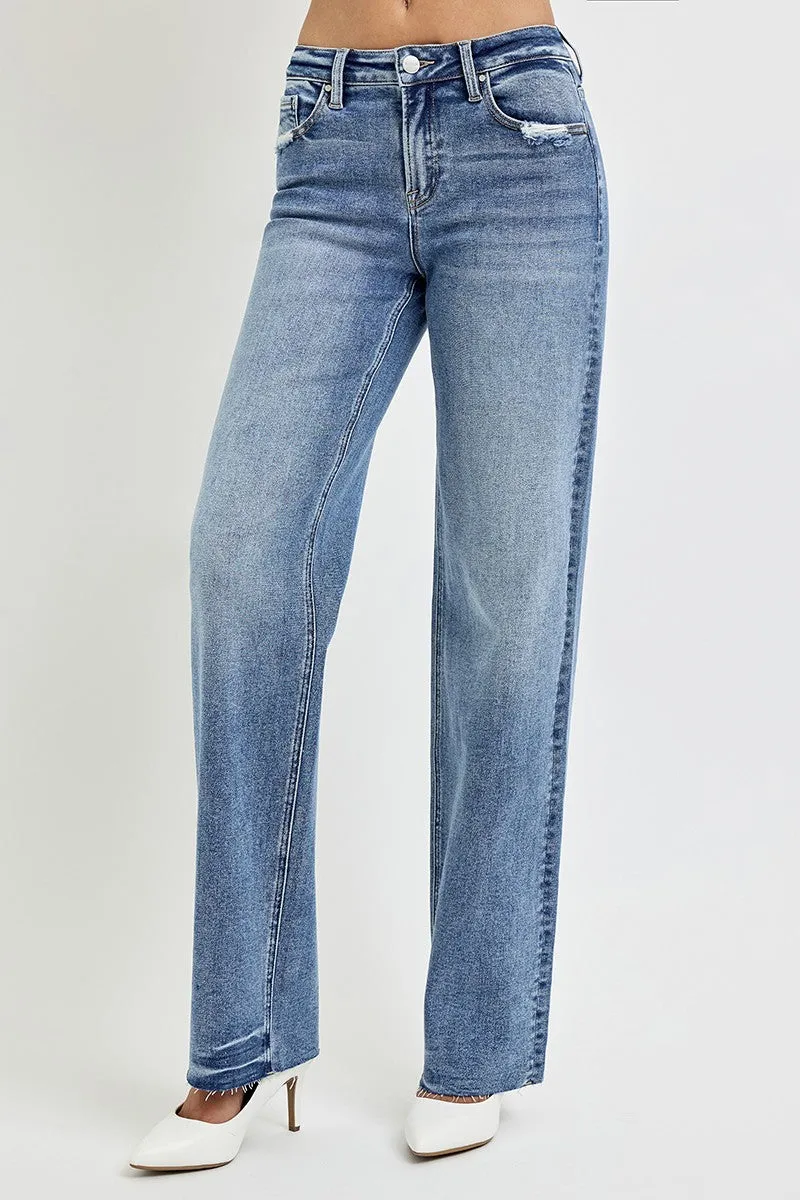 RISEN Julia High Rise Straight Leg Jeans with Pockets