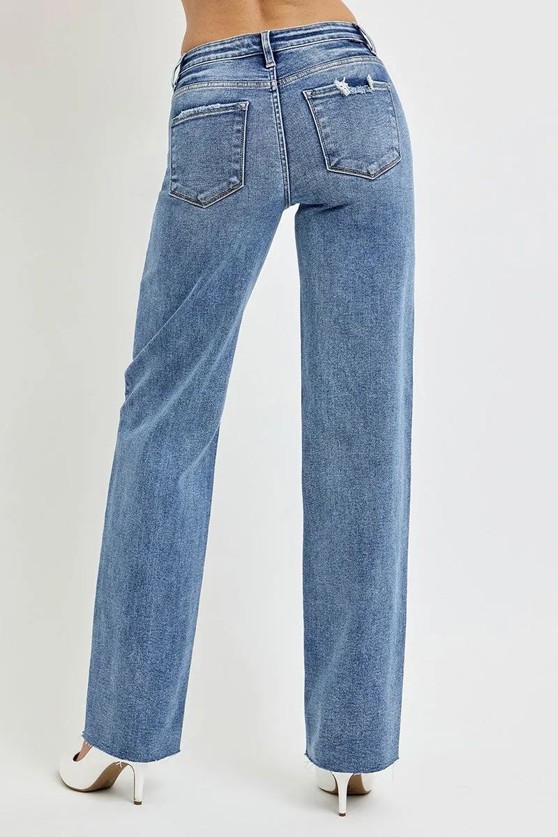 RISEN Julia High Rise Straight Leg Jeans with Pockets