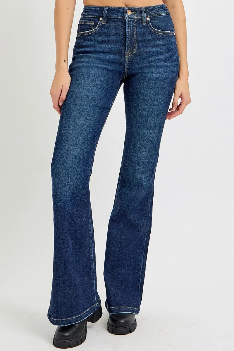 RISEN Marla High Rise Flare Jeans with Pockets