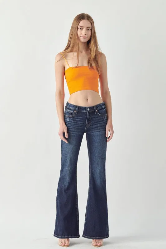 Rose Mid Rise Stretch Super Flare Jeans