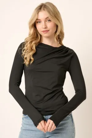 Ruched Long Sleeve Slim Top