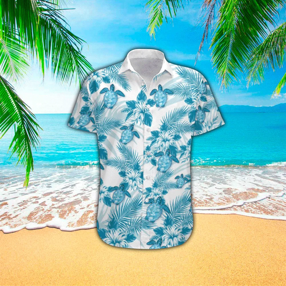 Sea Turtle Hawaiian Shirt, Hawaiian Shirts for Men Short Sleeve Aloha Beach Shirt