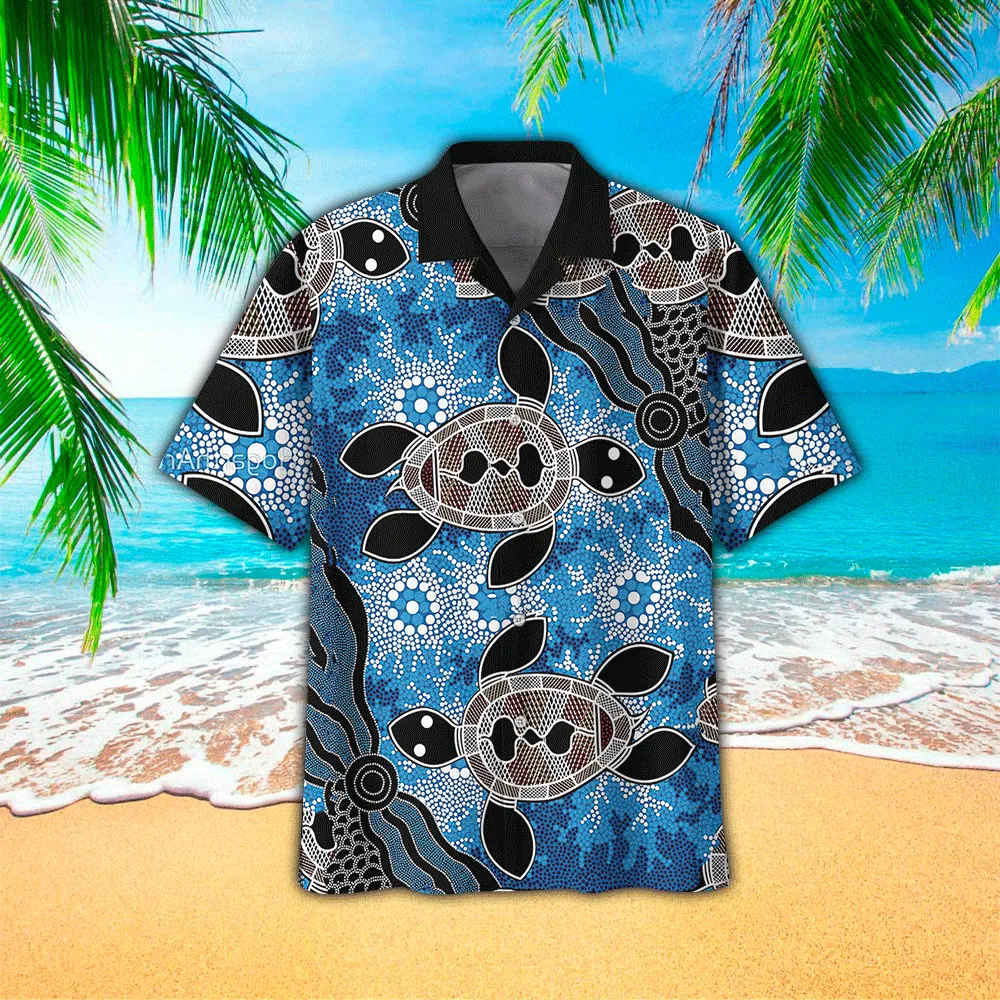 Sea Turtle Hawaiian Shirt, Hawaiian Shirts for Men Short Sleeve Aloha Beach Shirt