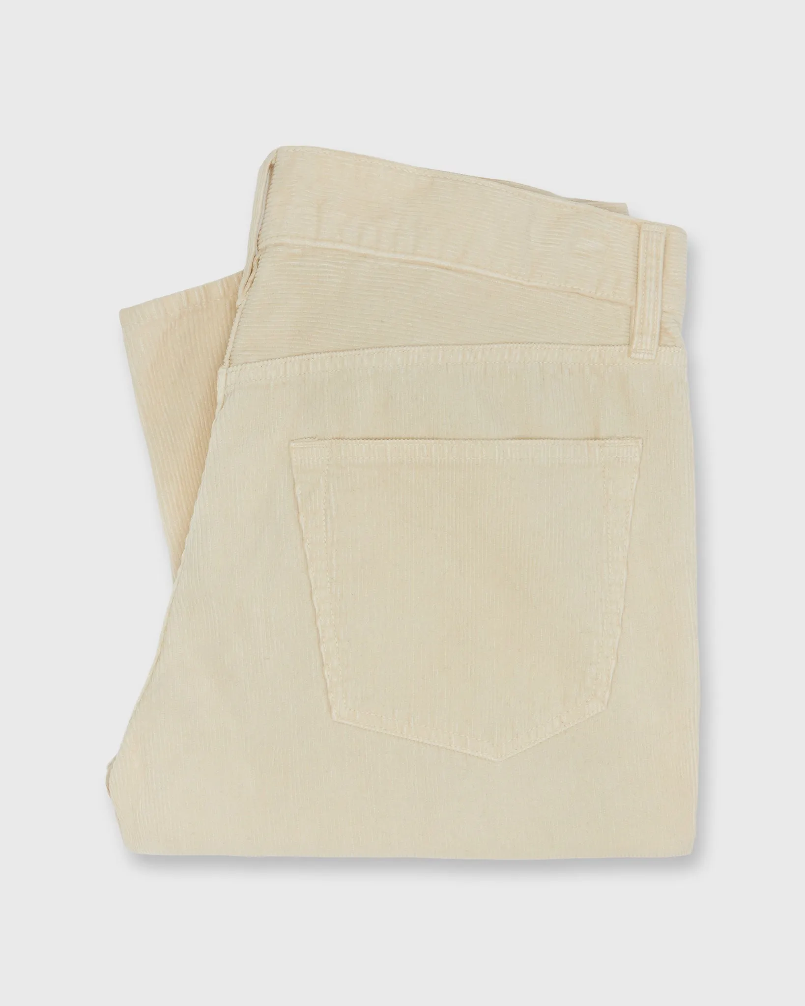 Slim Straight 5-Pocket Pant in Bone Garment-Dyed Corduroy