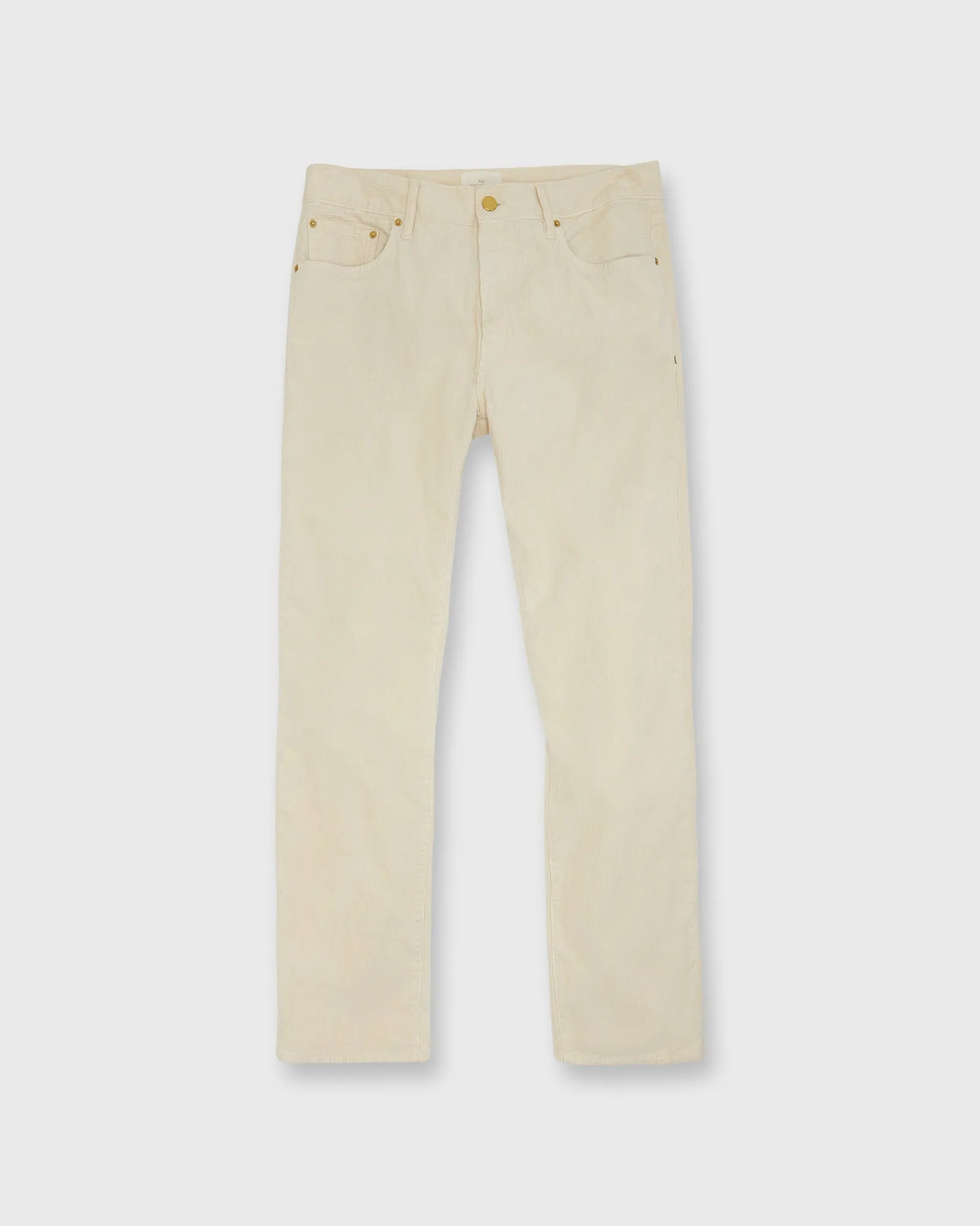 Slim Straight 5-Pocket Pant in Bone Garment-Dyed Corduroy