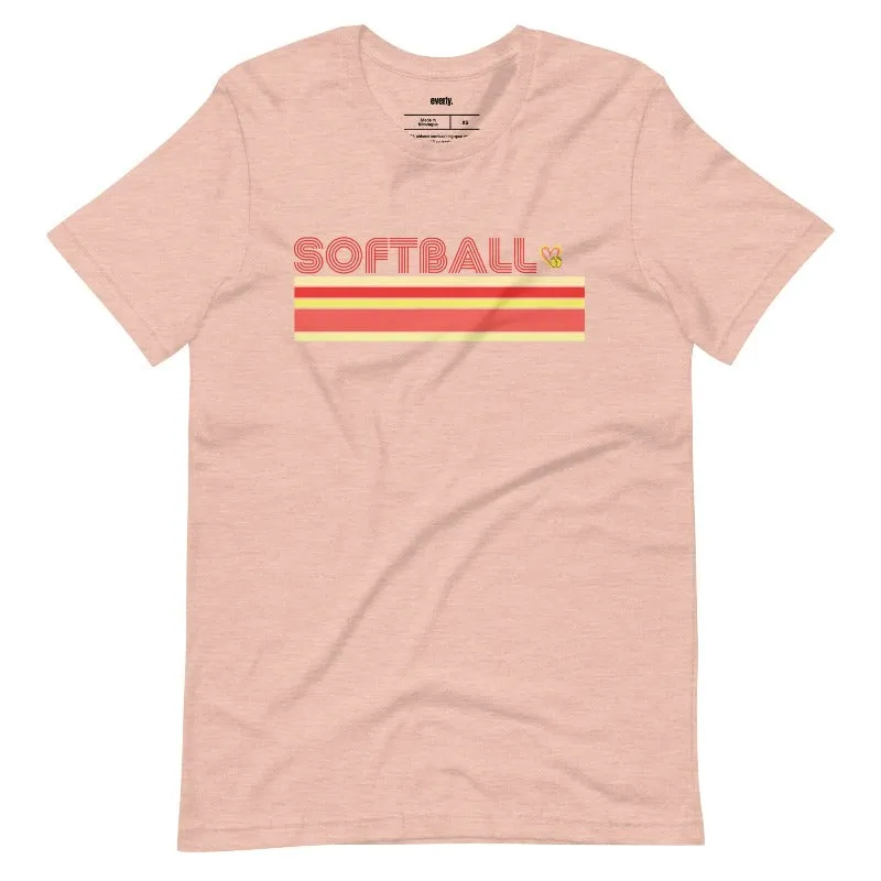 Softball Retro Stripes Graphic Tee