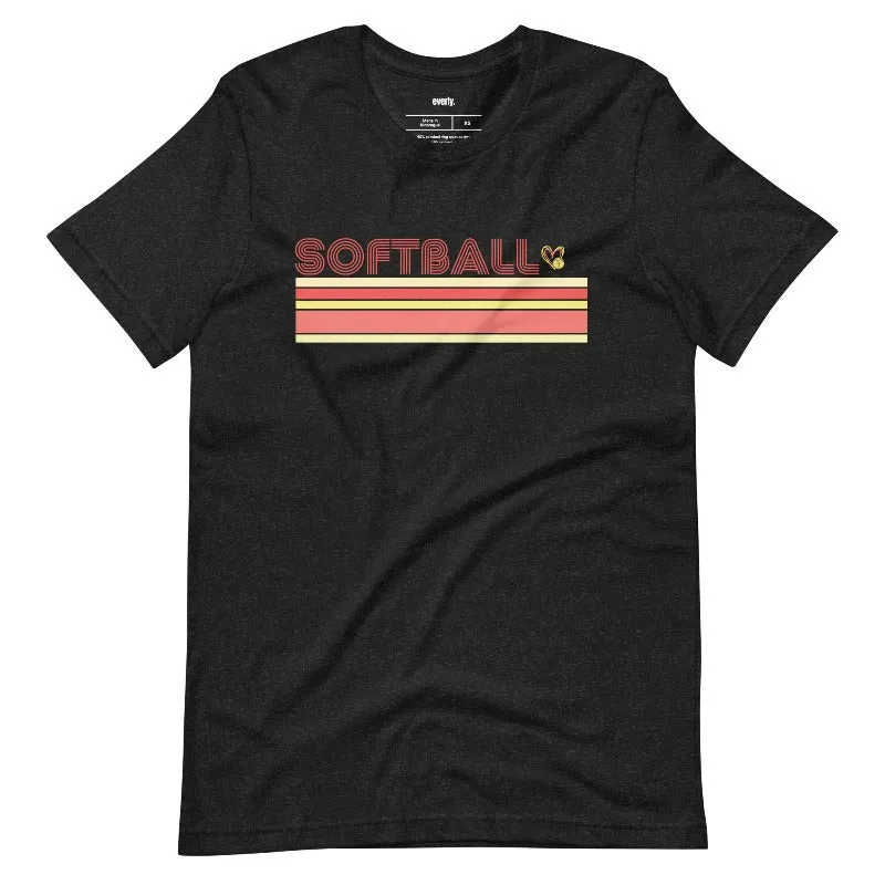 Softball Retro Stripes Graphic Tee