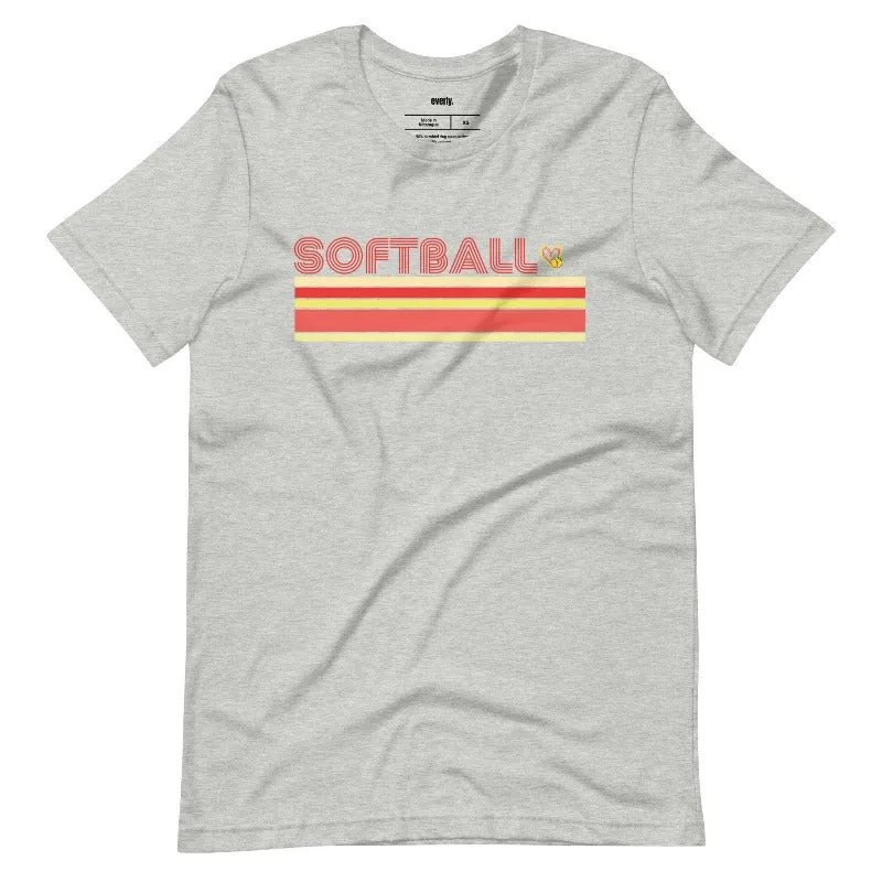 Softball Retro Stripes Graphic Tee