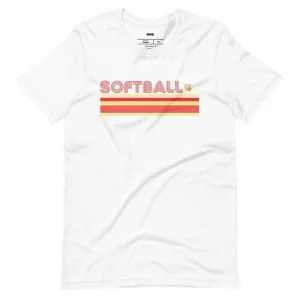 Softball Retro Stripes Graphic Tee