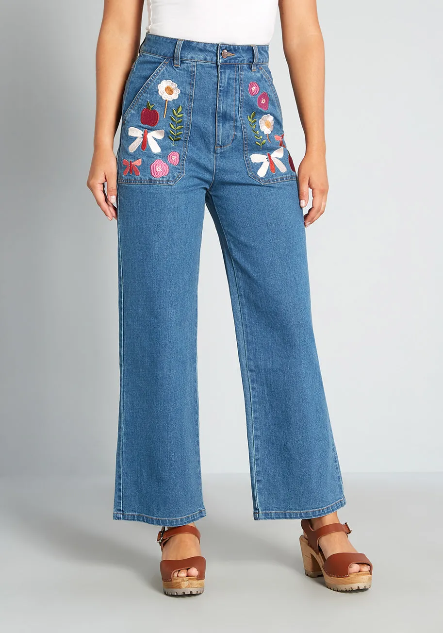 Splash of Nature Wide-Leg Jeans