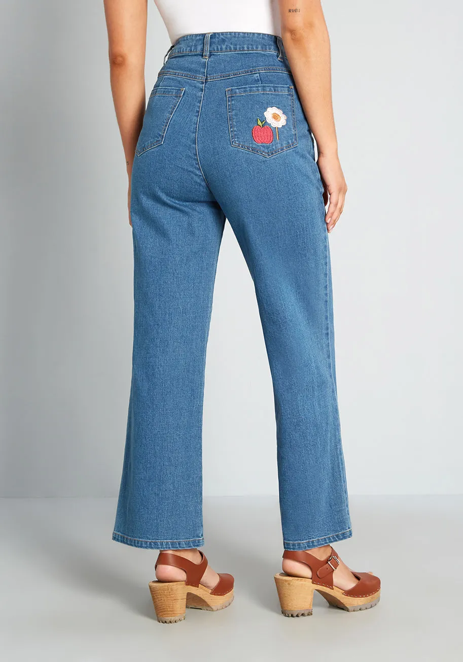 Splash of Nature Wide-Leg Jeans