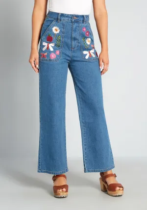 Splash of Nature Wide-Leg Jeans