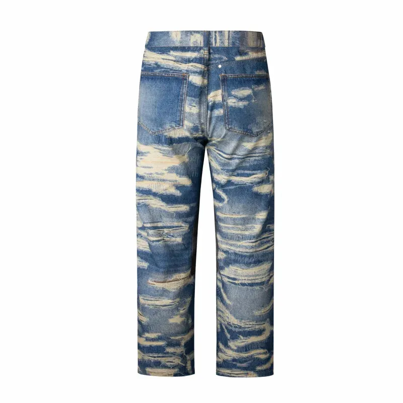 Street Ripped Painted Retro Loose Jeans