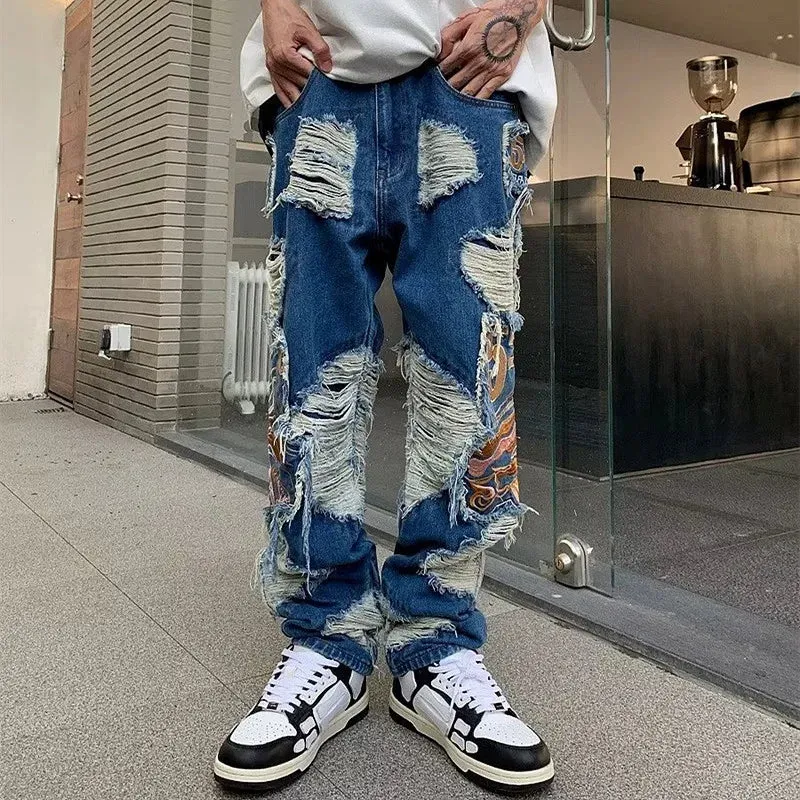 Streetwear Ripped Baggy Jeans