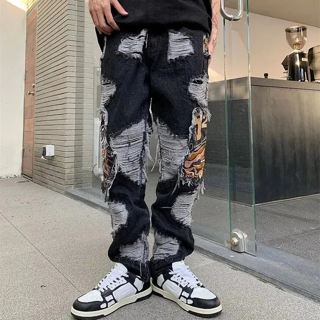 Streetwear Ripped Baggy Jeans