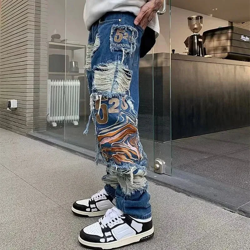 Streetwear Ripped Baggy Jeans