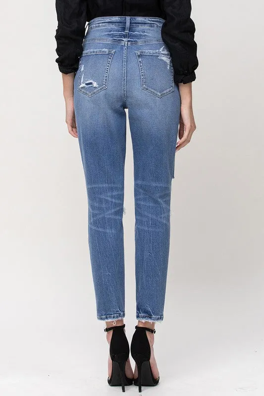 SUPER HIGH RISE STRETCH MOM JEANS