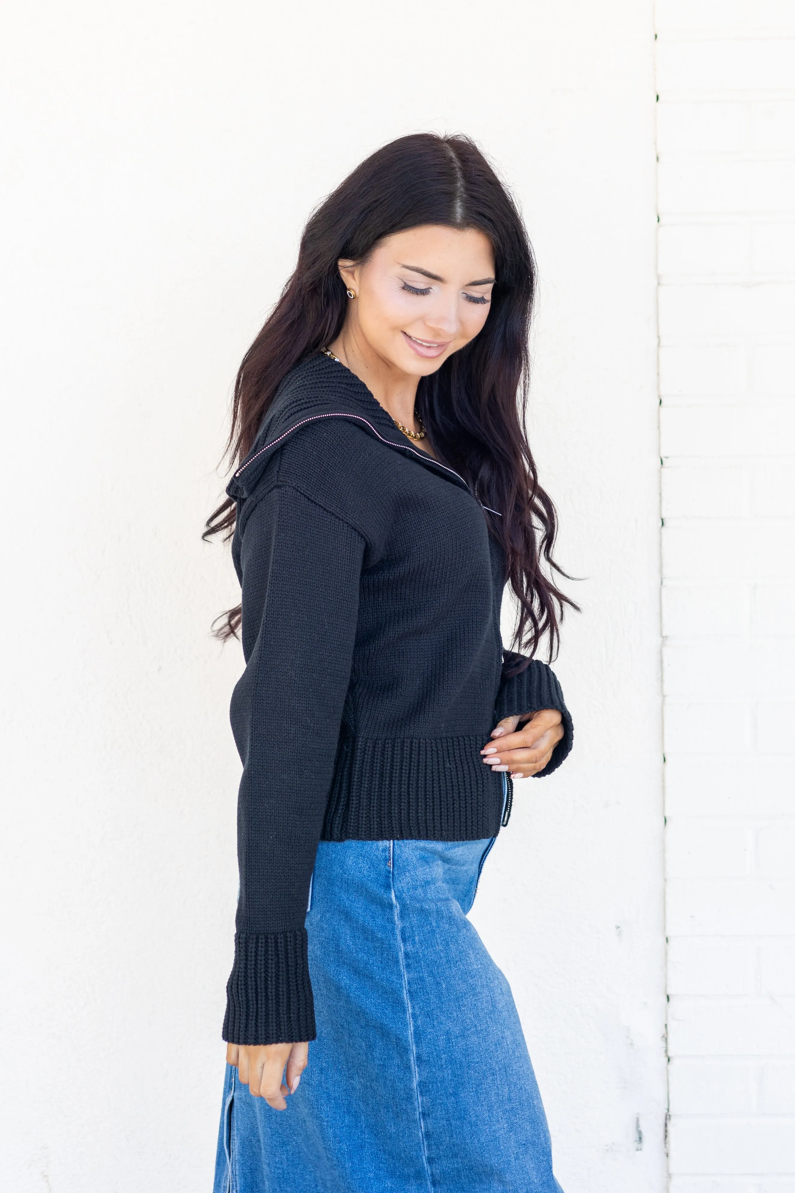 TABITHA ZIP UP SWEATER