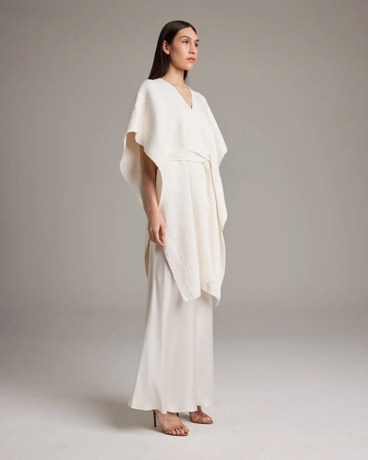 Textured Cotton Solid Kaftan