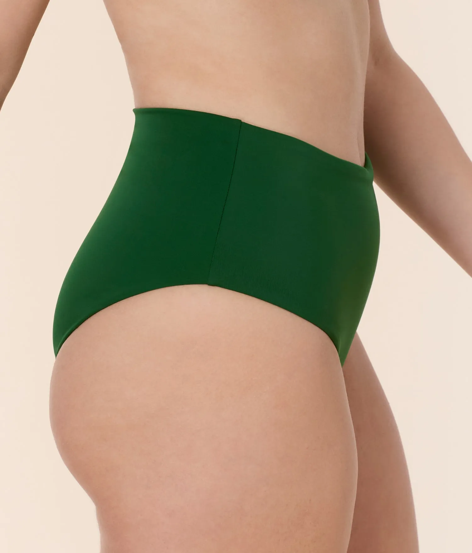 The High Waisted Bottom - Eco Nylon - Pesto