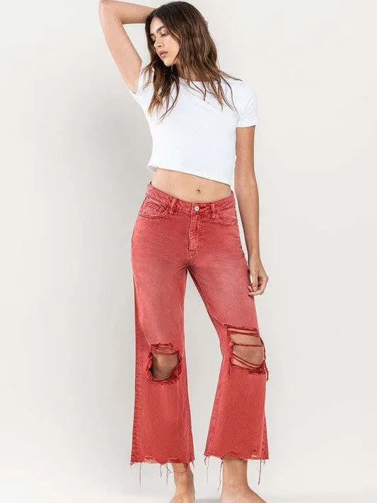 VERVET By Flying Monkey 90s Vintage Crop Flare Jeans | Bossa Nova