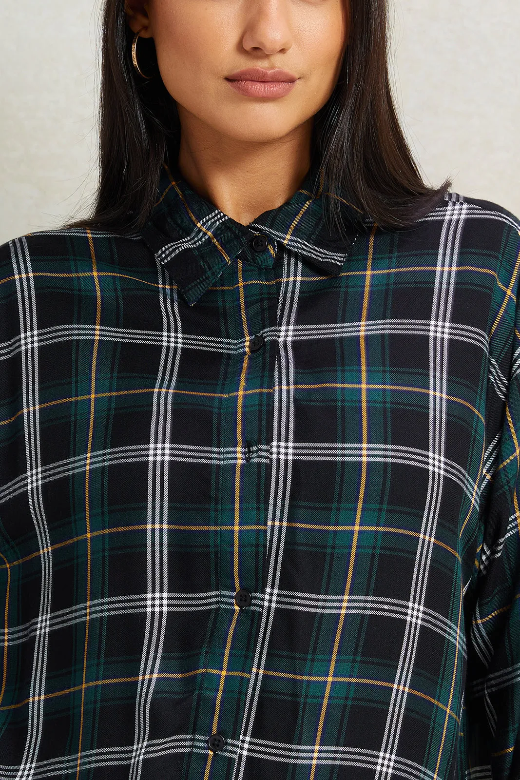 Women Black Checkered Shirt