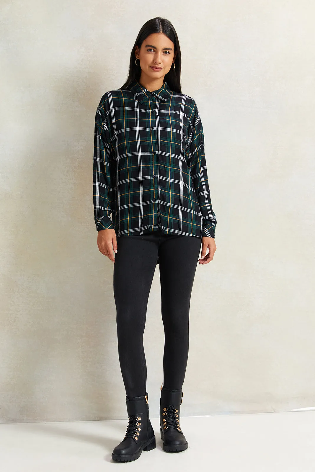 Women Black Checkered Shirt