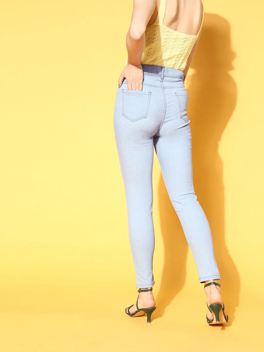 Women Ice Blue Slim Fit Jeans