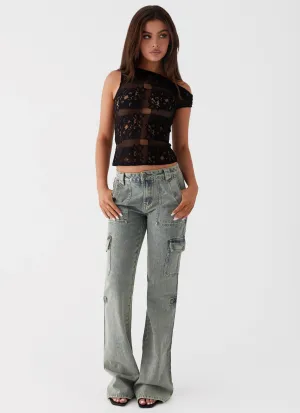 Zephee Flare Jeans - Washed Denim